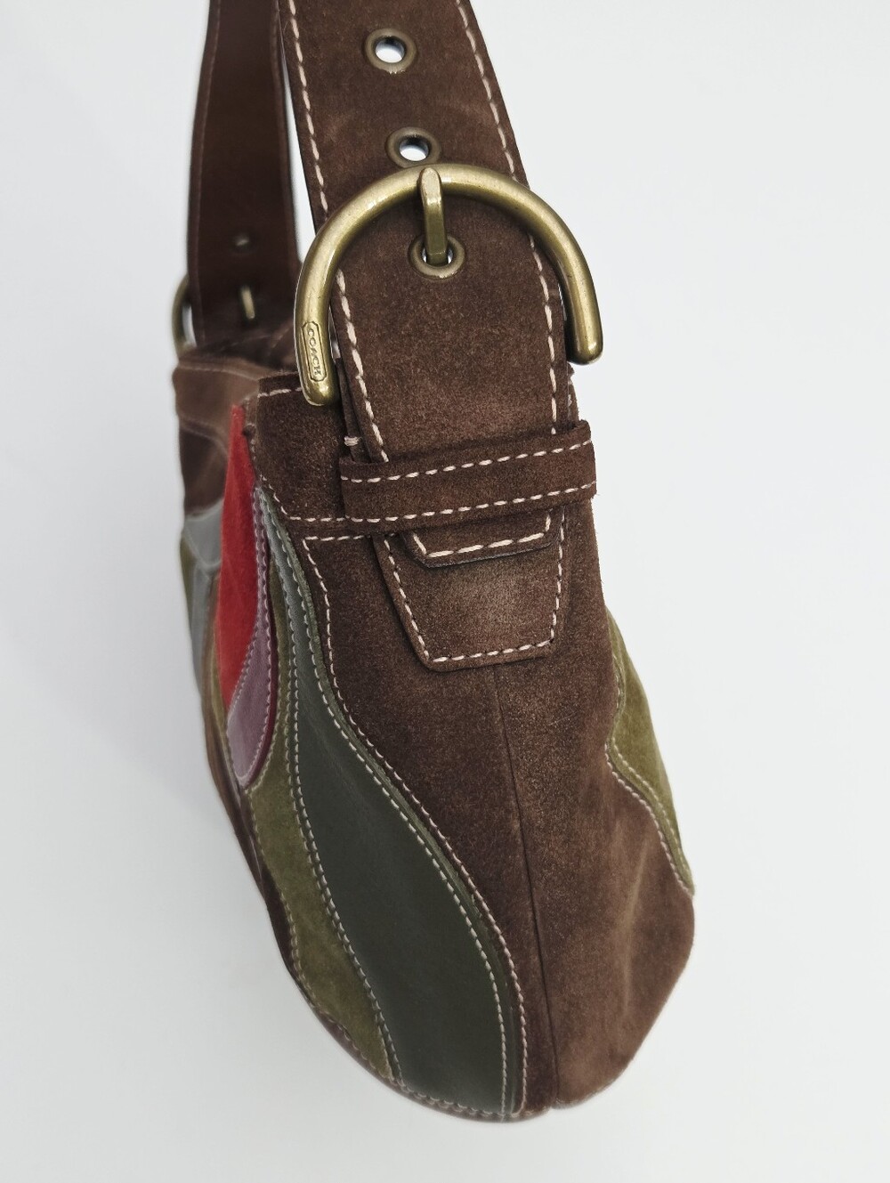 EXCELLENT RARE VINTAGE COACH POPPY FOR PEACE SUEDE HOBO AND WRISTLET - Picture 7 of 11